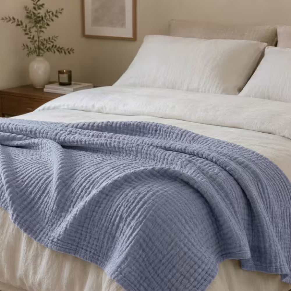 Die Musselin Decke – 100% Musselin Baumwolle (1+1 GRATIS)