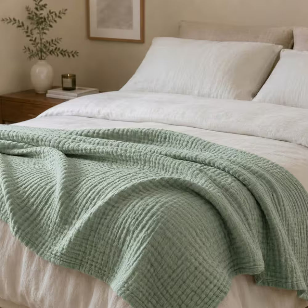 Die Musselin Decke – 100% Musselin Baumwolle (1+1 GRATIS)