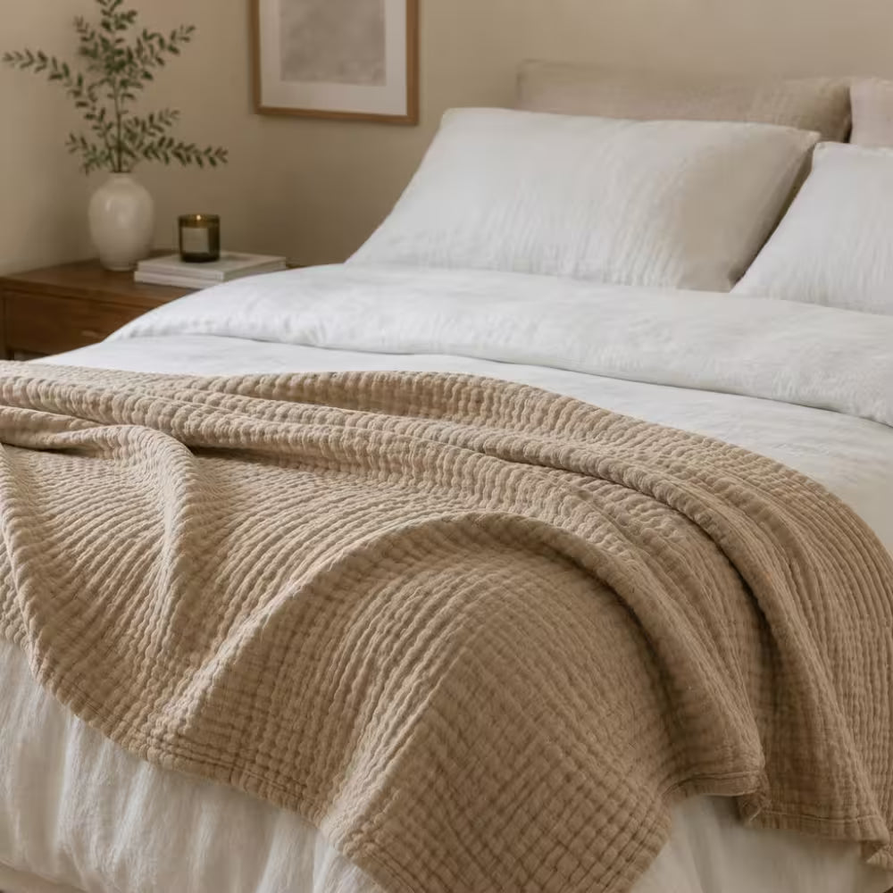 Die Musselin Decke – 100% Musselin Baumwolle (1+1 GRATIS)
