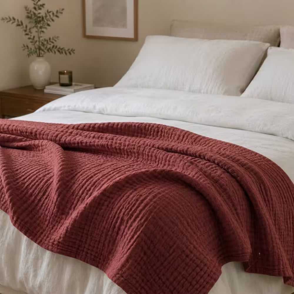 Die Musselin Decke – 100% Musselin Baumwolle (1+1 GRATIS)