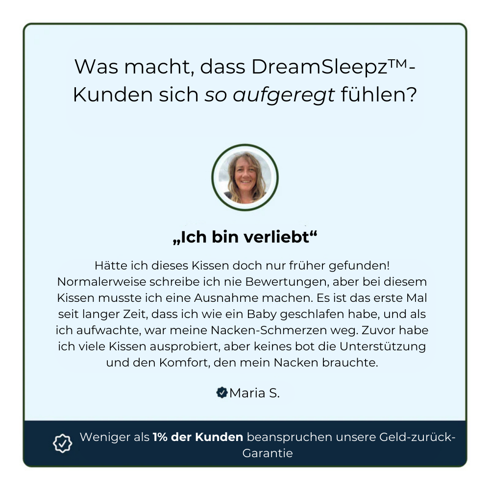 Das Original DreamSleepz Kissen – Schluss mit morgendlichen Schmerzen