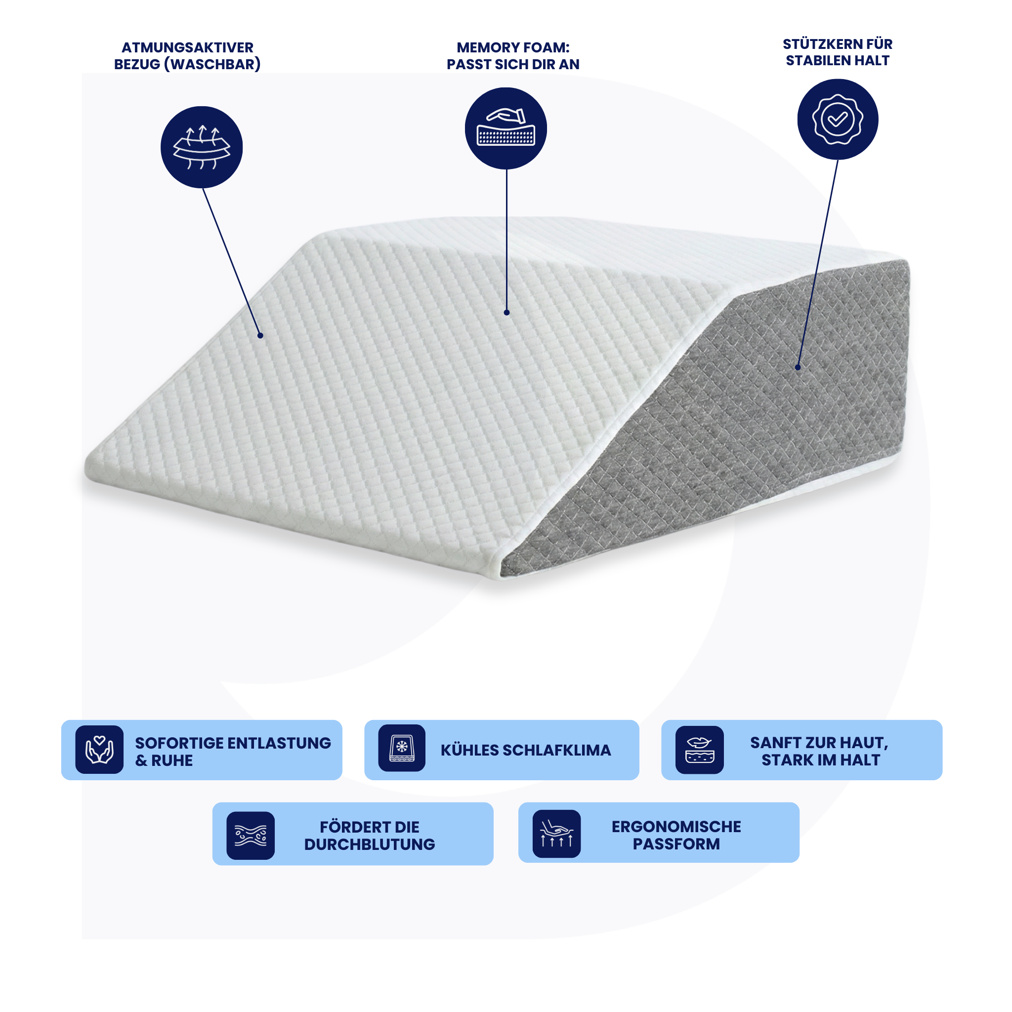 Das DreamSleepz Beinhochkissen – Schluss mit schweren, müden Beinen