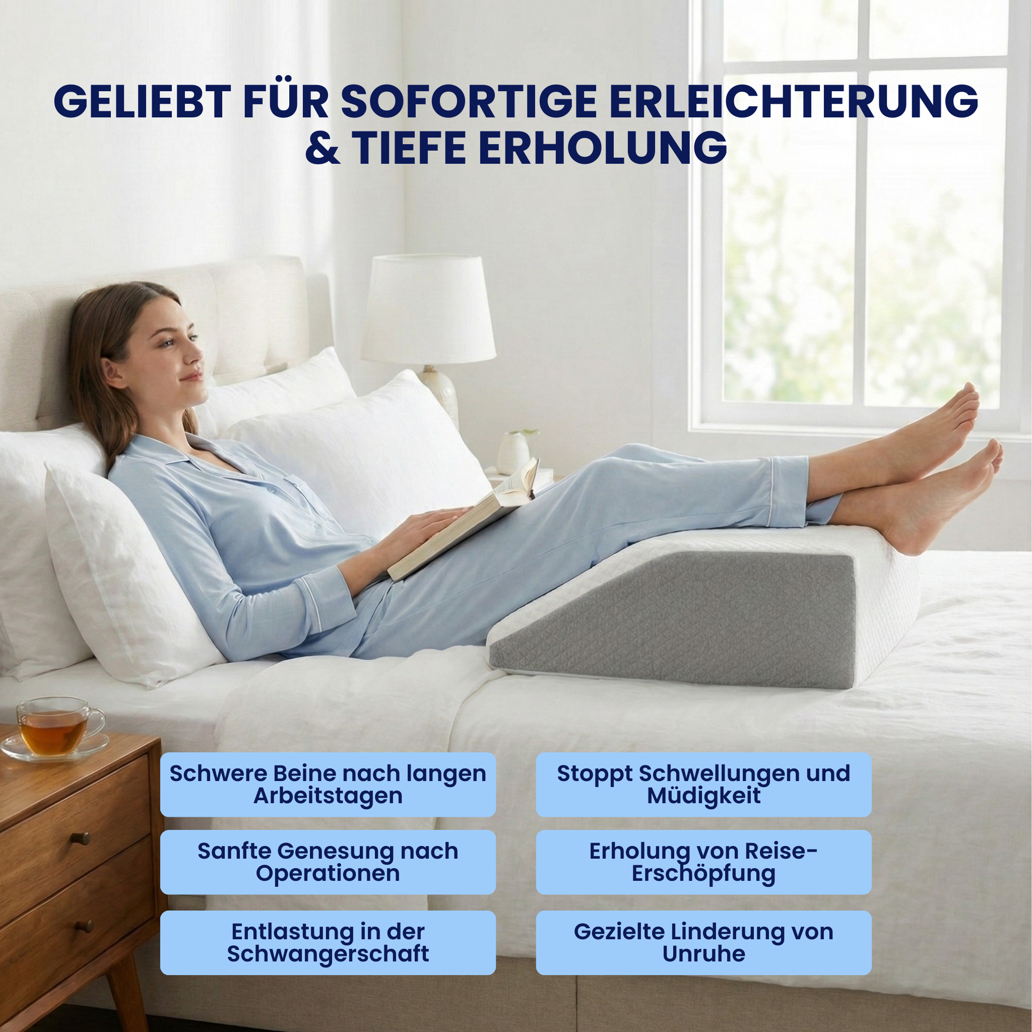 Das DreamSleepz Beinhochkissen – Schluss mit schweren, müden Beinen